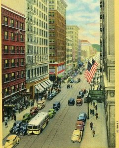 Postcard Early View looking South on Fifth Avenue in Portland, OR.       N4