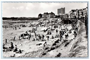 Vlissingen Netherlands Postcard Strand Vlissingen Public Bath c1950s RPPC Photo