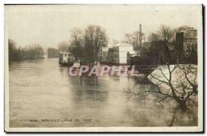 Neuilly Old Postcard Floods 1910 Bridge Street