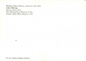 Art Postcard - William Sidney Mount - Cider Making, Metropolitan Museum RR9044