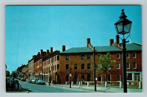 Newburyport MA-Massachusetts, State Street Lanterns Classic Cars Chrome Postcard