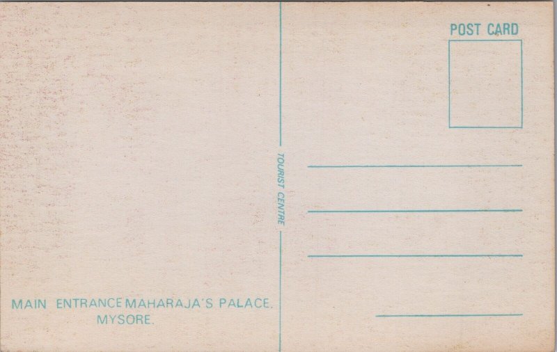 India Illuminated Maharaja's Palace Mysore Vintage Postcard C022