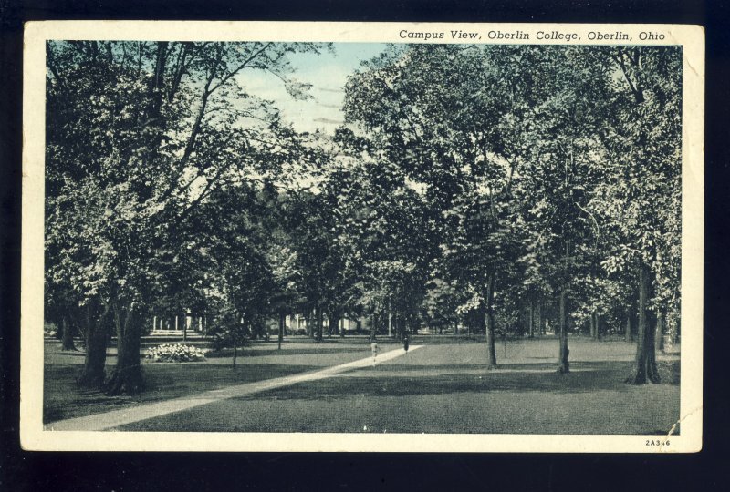 Oberlin, Ohio/OH Postcard, Campus View, Oberlin College, 1944!