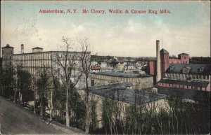 Amsterdam NY McCleary Wallin & Crouse Rug Mills c1910 Postcard