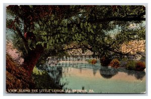 Looking South On Lehigh River Allentown Pennsylvania PA 1925 DB Postcard T2