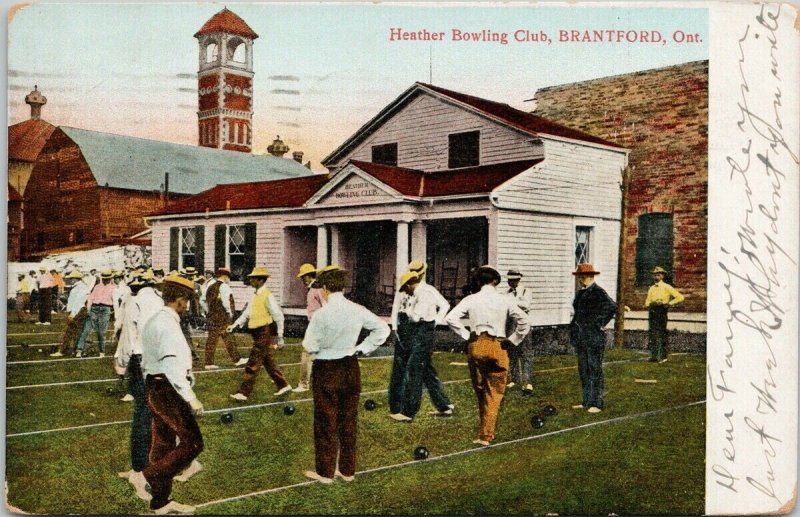 Brantford Ontario Heather Bowling Club Lawn Bowlers c1909 SH Knox Postcard G61