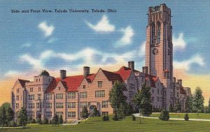 Postcard Side and Front View Toledo University Toledo OH