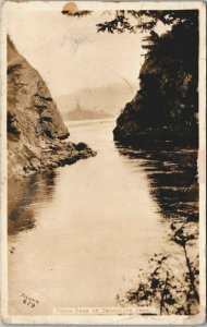 USA Canoe Pass Deception Pass Washington Vintage RPPC 04.16