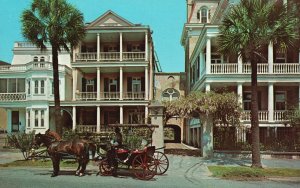 Vintage Postcard South Battery Homes Center Residence Charleston South Carolina