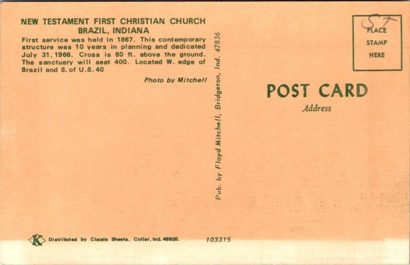 Indiana, Brazil - New Testament First Christian Church - [IN-040]