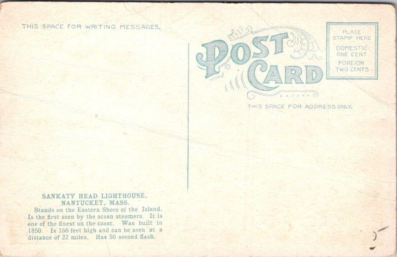 Sankaty Head Lighthouse, Nantucket MA Vintage Postcard A40