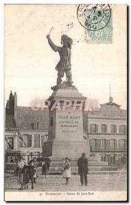 Old Postcard Statue of Jean Bart Dunkirk Children