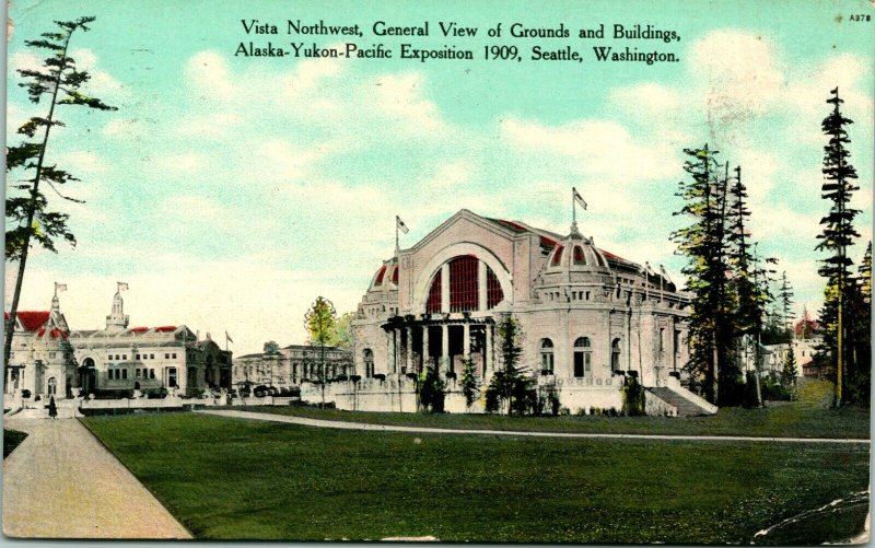 Vtg Postcard 1909 Alaska-Yukon Exposition- Vista Northwest General View  T14