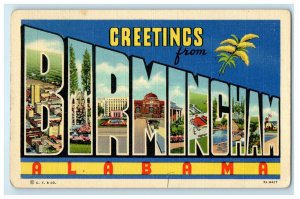 1939 View of Places, Greetings from Birmingham Alabama AL, Posted Postcard 