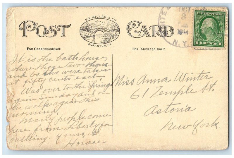 1914 Bath House at the Springs White Sulphur Springs Montana MT Antique Postcard