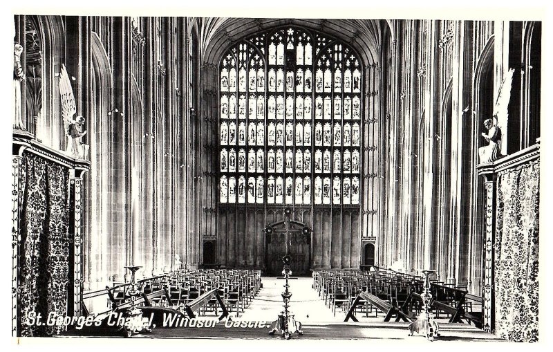 RPPC Postcard St Georges Chapel Windsor Castle Interior