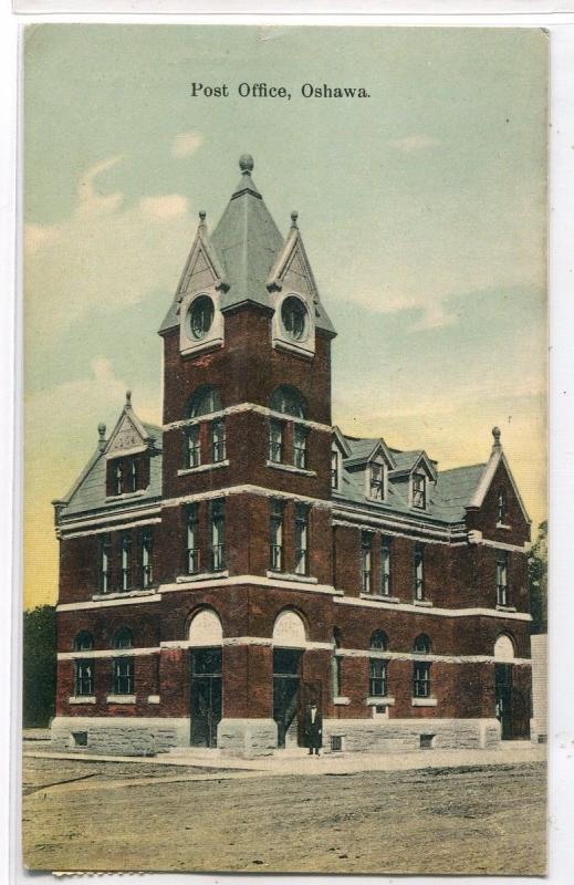 Post Office Oshawa Ontario Canada 1908 postcard