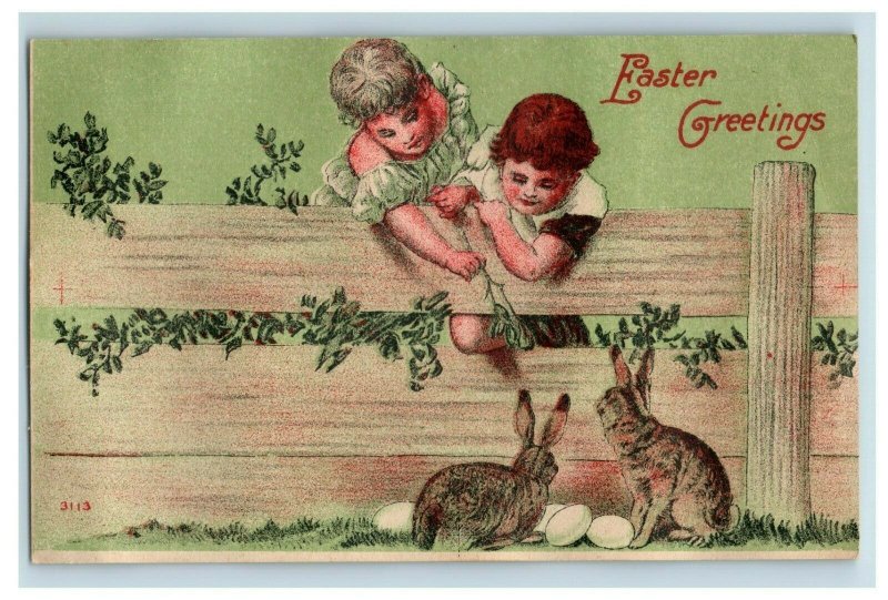 C.1905 Brown Easter Rabbits Bunnies Anthropomorphic Lot of 6 Postcards P2 