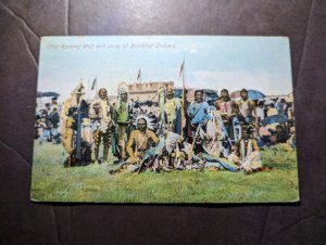 Mint USA Native American Postcard Chief Running Wolf and Blackfoot Indians