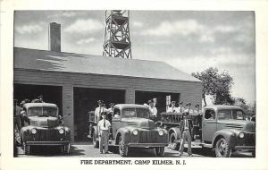 1940s Printed Postcard; Fire Department Camp Kilmer NJ Middlesex County Unposted