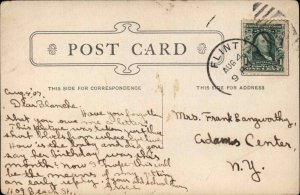 Flint Michigan MI Street Scene c1900s-20s Postcard