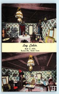 ROCKERVILLE, Gold Town, SD South Dakota~ Historic LOG CABIN c1950s Postcard