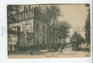 460710 FRANCE PARIS Avenue d'Ivry Panhard-Levassor establishment tram car bike