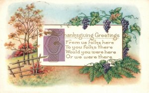 Thanksgiving Greetings From Us Folks Here Special Celebration Vintage Postcard