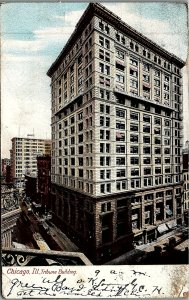 1906 CHICAGO ILL TRIBUNE NEWSPAPER BUILDING UNDIVIDED BACK POSTCARD 25-17 