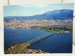 Vintage Postcard Hobart Tasmania Aerial View c1969