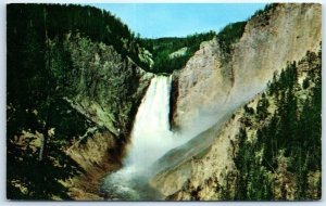 Postcard - Lower Falls Of The Yellowstone From Red Rock - Wyoming