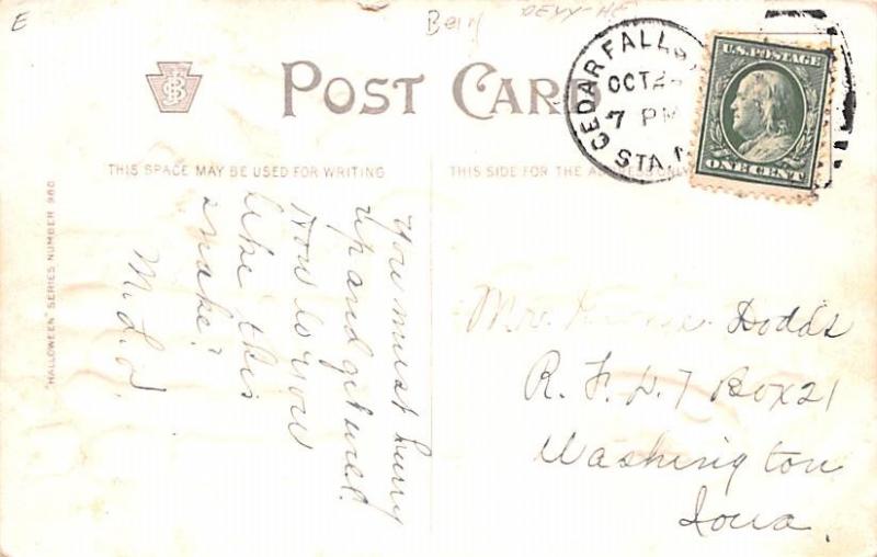 Artist Bein Halloween postal used unknown 