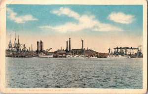 Navy Yard from Waterfront Boston MA Vintage Postcard Y16