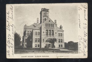 ALBION INDIANA DOWNTOWN COUNTY COURT HOUSE VINTAGE POSTCARD 1907
