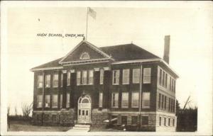 Owen WI High School c1910 Real Photo Postcard