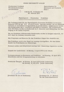 Dr Heinz Tiedermann Berlin German Biologist Chemist Hand Signed Document