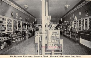 H25/ Bozeman Montana Postcard c1910 Interior Pharmacy Drug Store