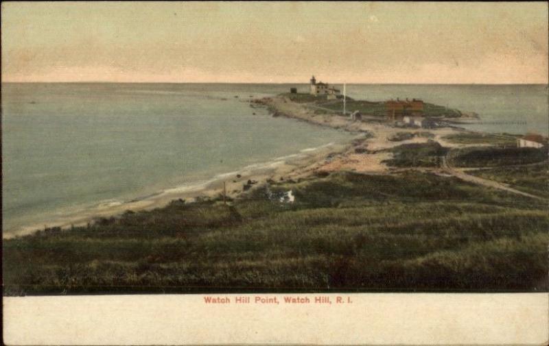 Watch Hill Point RI Lighthouse c1910 Postcard #2