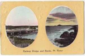 Australia, Railway Bridge and Rocks, Pt. Victor, Port Victor, used Postcard