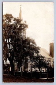 J99/ Danbury Ohio RPPC Postcard c10 St Paul's Evangelical Lutheran Church 155