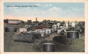 J60/ Arkansas City Kansas Postcard c1910 Lesh Oil Refinery  296