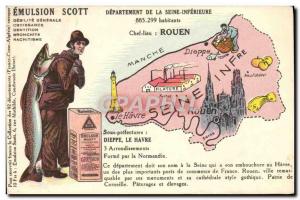 Postcard Old Emulsion Scott Departement Seine Rouen Inferieure