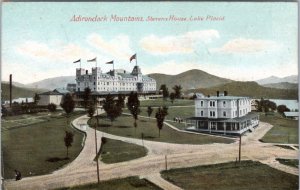 Postcard Adirondack Mountains Stevens House Lake Placid