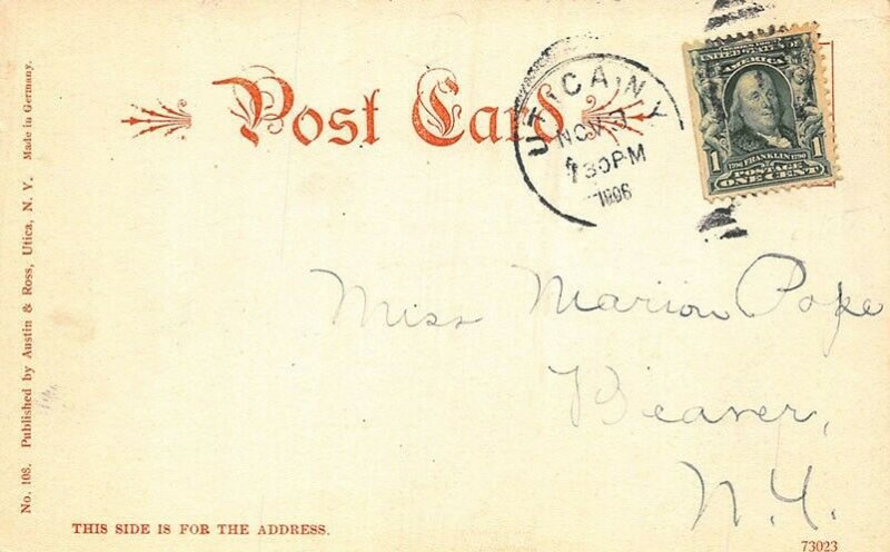 Utica NY Masonic Temple in 1906 Postcard