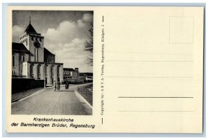 Regensburg Bavaria Germany Postcard Hospital Church of Brothers of Mercy c1930's