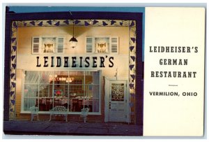 Vermilion Ohio OH Postcard Leidheiser German Restaurant Front View Building 1967