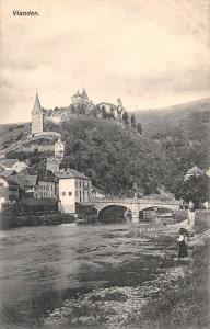 Vlanden Luxembourg birds eye view showing castle bridge antique pc Z17996