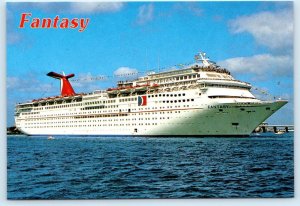 2 Postcards CARNIVAL Cruise Ship ~ FANTASY Fun Ship Night/Day 4x6