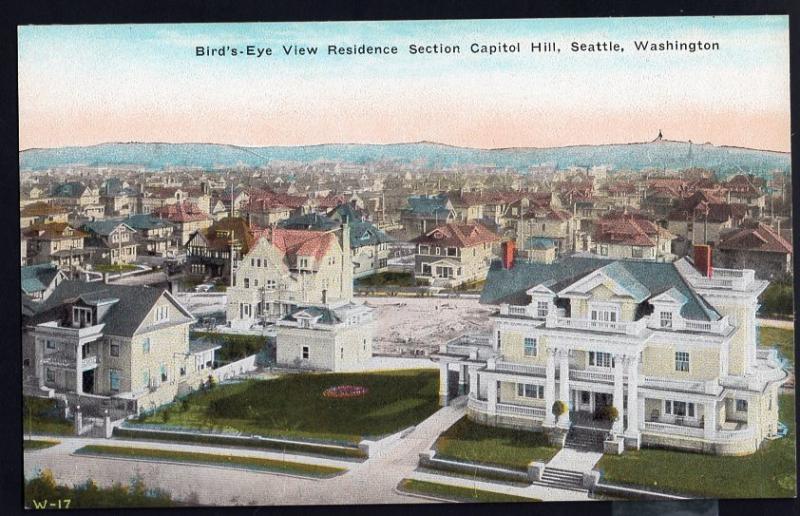 Washington Bird's-Eye View Residence Section Capitol Hill SEATTLE Divided Back