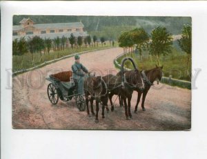 3173338 RUSSIAN horse carriage Vintage military post RPPC